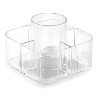 Home Expressions Acrylic 6-Compartment Makeup Organizer with mirror, Color:  White - JCPenney