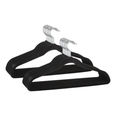 Pack Of 25 Black Flocked Hangers