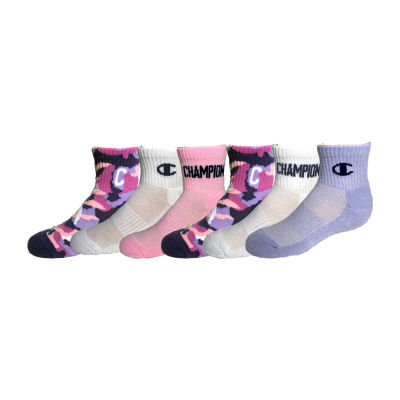 Champion Big Girls 6 Pair Quarter Socks, Color: Urban Lilac - JCPenney