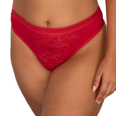 Curvy Couture No Show Lace High Cut Thong Panty - 1377 - JCPenney