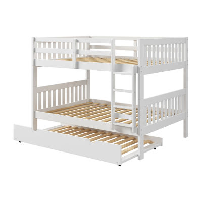 Austin Mission Bunk Bed With Trundle - Full Over Full, Color: White 