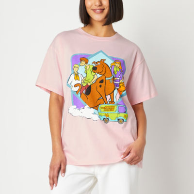 Juniors Womens Crew Neck Short Sleeve Scooby Doo Graphic T Shirt