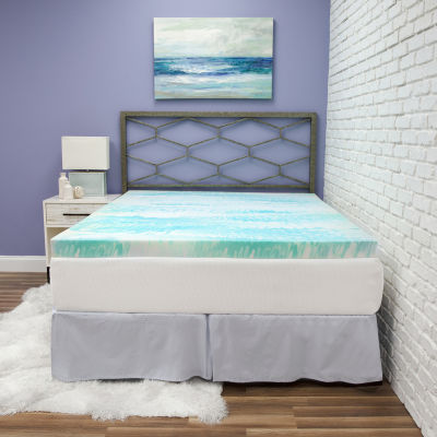 Sleep Philosophy Hypoallergenic 3 Cooling Gel Memory Foam Mattress Topper  with Removable Cooling Cover, Color: White - JCPenney