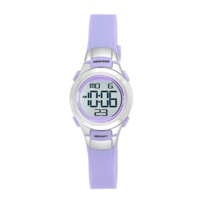 Armitron Pro Sport Girls Chronograph Purple Strap Watch 45 7012prsv JCPenney