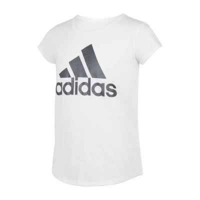 Big Girls Neck Short Sleeve T-Shirt, Color: White - JCPenney