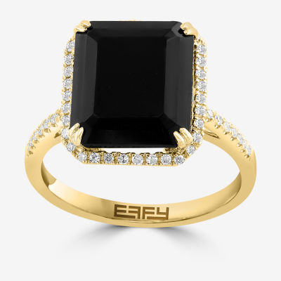 Color Blossom Ring, Yellow Gold, White Gold, Onyx And Diamonds - Categories