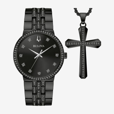 All black men's sale bulova watch