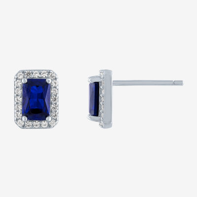 Sterling silver deals blue sapphire earrings