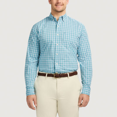 Izod Men's Big & Tall Stretch Performance Gingham Shirt - Long Sleeve Button Down For Work & Casual - View #10