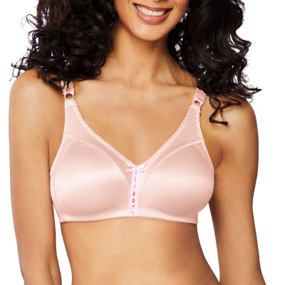 BALI IVORY SATIN 3820 WIRE FREE DOUBLE SUPPORT full figure unlined cup bra  38 D 