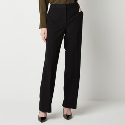 Calvin Klein Women Classic Fit Straight Leg Suit Pant, Black, 10