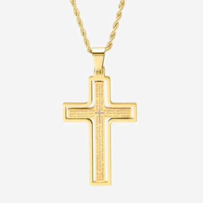 Mens gold deals cross necklaces 18k