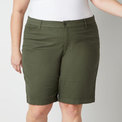 St John S Bay Secretly Slender Womens Mid Rise Bermuda Short Plus