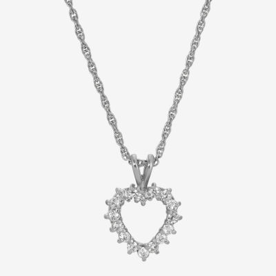 Diamond Heart Necklace 1/10 ct tw Round 10K Rose Gold