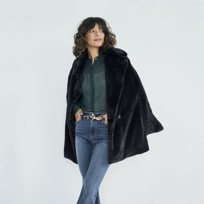 Fur on sale coat jcpenney