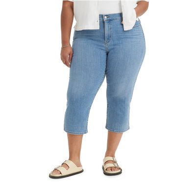 Levi's Shaping Capris Women's Plus Size 18w Mid Rise Blue Stretch