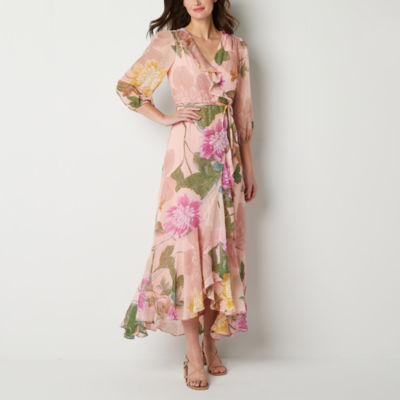 Danny Nicole Sleeve Floral Maxi Dress Color Peony Rose Jcpenney