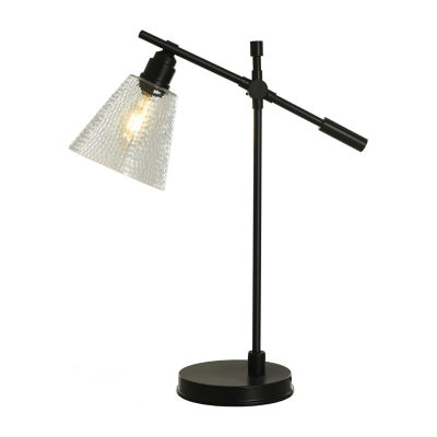 Collective Design By Stylecraft Black With Glass Shade Desk Lamp  TL33246BJCDS, Color: Satin Black - JCPenney