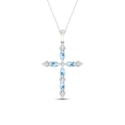 Aquamarine store cross necklace