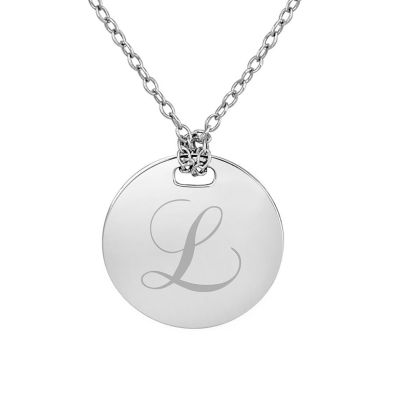 Sterling Silver Personalized Disc Necklace