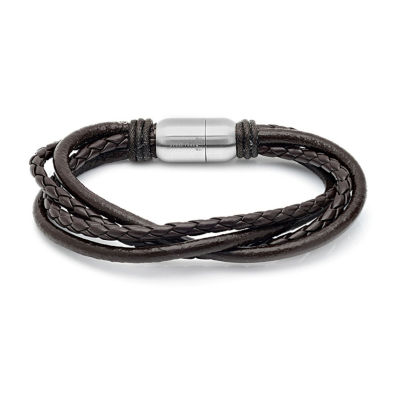 Steeltime Men's Leather String Design Bracelet