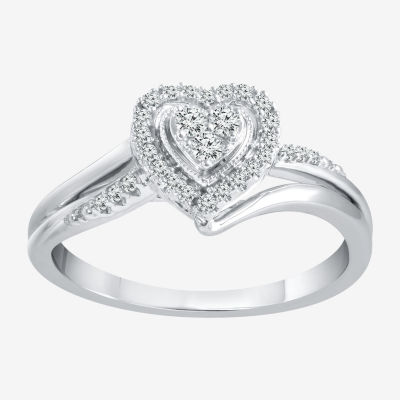 diamond love heart ring