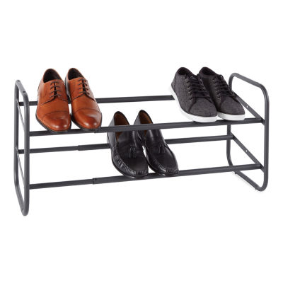 Black Metal 2 Tier Shoe Rack