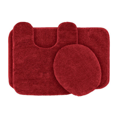 Garland Rug Traditional 4-Piece Bathroom Rug Set Red