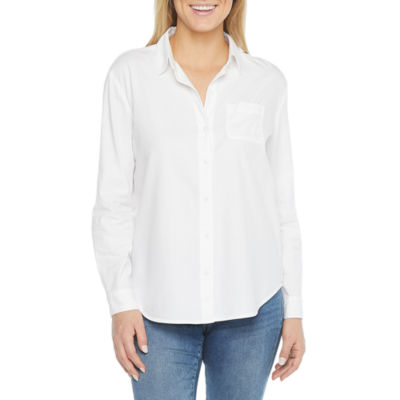 white button up long sleeve shirt womens