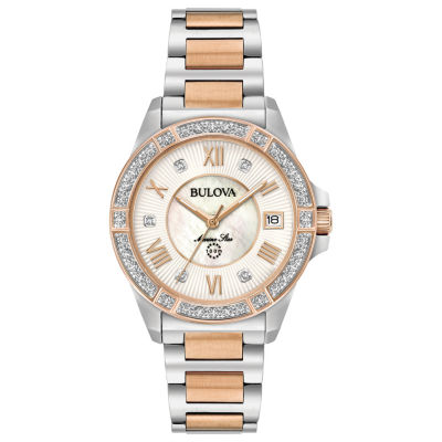 Bulova two tone 2024 diamond ladies watch