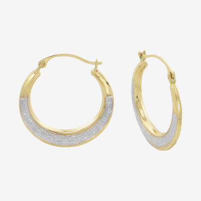 Two tone hoop on sale earrings 14k