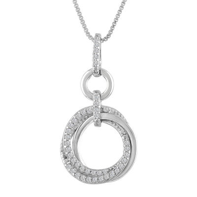 Effy Initial Womens 1/7 CT. T.W. Genuine White Diamond Pendant