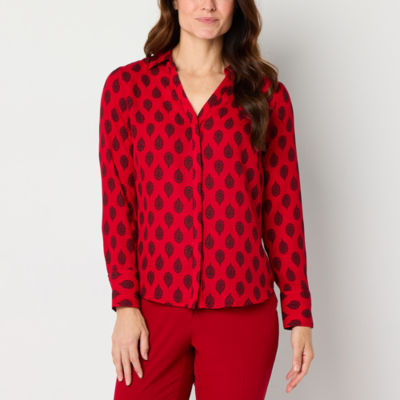 Liz Claiborne Tall Womens Long Sleeve Blouse - JCPenney