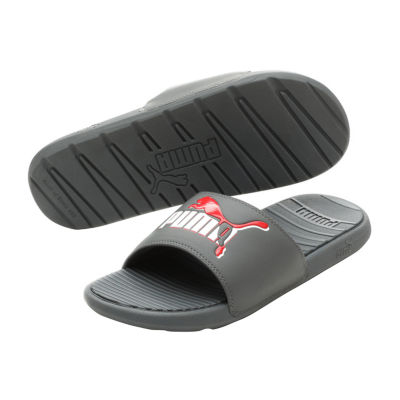 Puma grey cheap slide flip flop