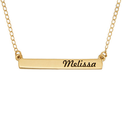 14K Solid Gold Monogram Name Bar