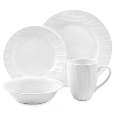 corelle boutique swept embossed 16 pc dinnerware set