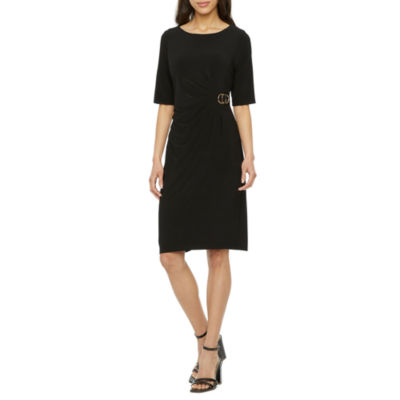 Jessica Howard Plus Short Sleeve Sheath Dress, Color: Wine - JCPenney