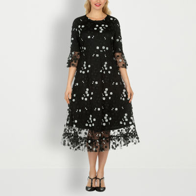 Set: Spaghetti Strap Painting Print Midi A-Line Dress + Plain Ruffle Asymmetrical Long Top main image 0