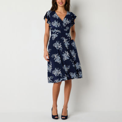 Jessica Howard Sleeveless Floral Fit + Flare Dress