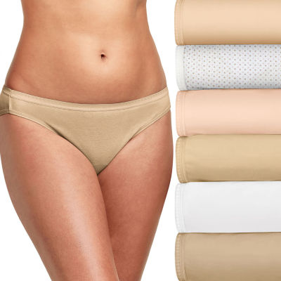 2 Hanes Cotton Hipsters 6 Piece Women's Underwear Set; Size 7 & 9