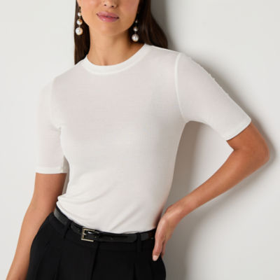 Worthington Womens Short Sleeve Mock Neck Top - JCPenney