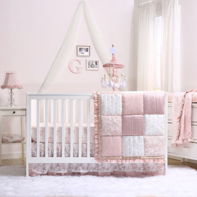 The Peanutshell Grace 4 pc. Crib Bedding Set Color Pink Grey White JCPenney