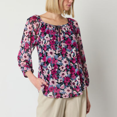 Jcpenney plus cheap size peasant tops