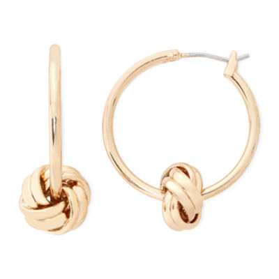 Gold knot clearance hoop earrings