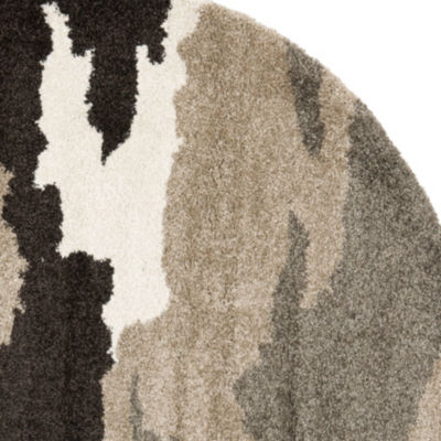 Safavieh Shag Collection Aleah Camouflage Round Area Rug