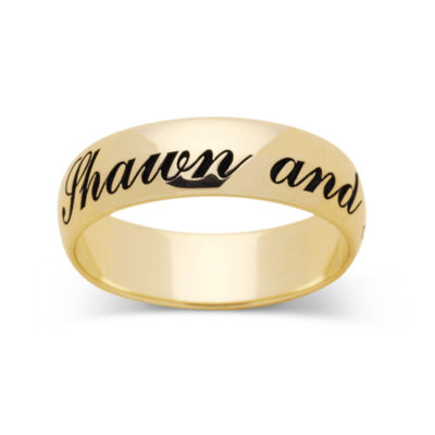 Mens Wedding Ring, 10K Gold Personalized