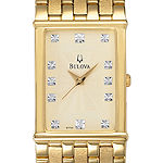 Bulova Mens Gold Tone Bracelet Watch 97f52