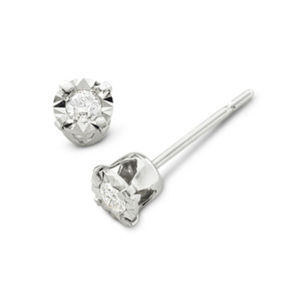 Diamond-Accent 10K Gold Stud Earrings