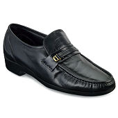 Stacy Adams Blake Mens Leather Moc-Toe Slip-On Dress Shoes, 9 Medium, Black