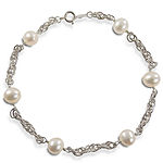 6-6.5mm Cultured Freshwater Pearl Chain Bracelet